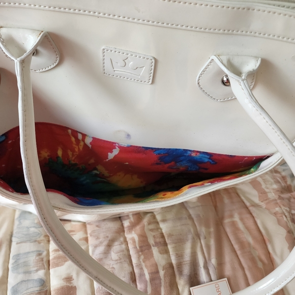 NWT Baekgaard Pearl  White Genuine  Patent Leather Tote - Picture 14 of 14